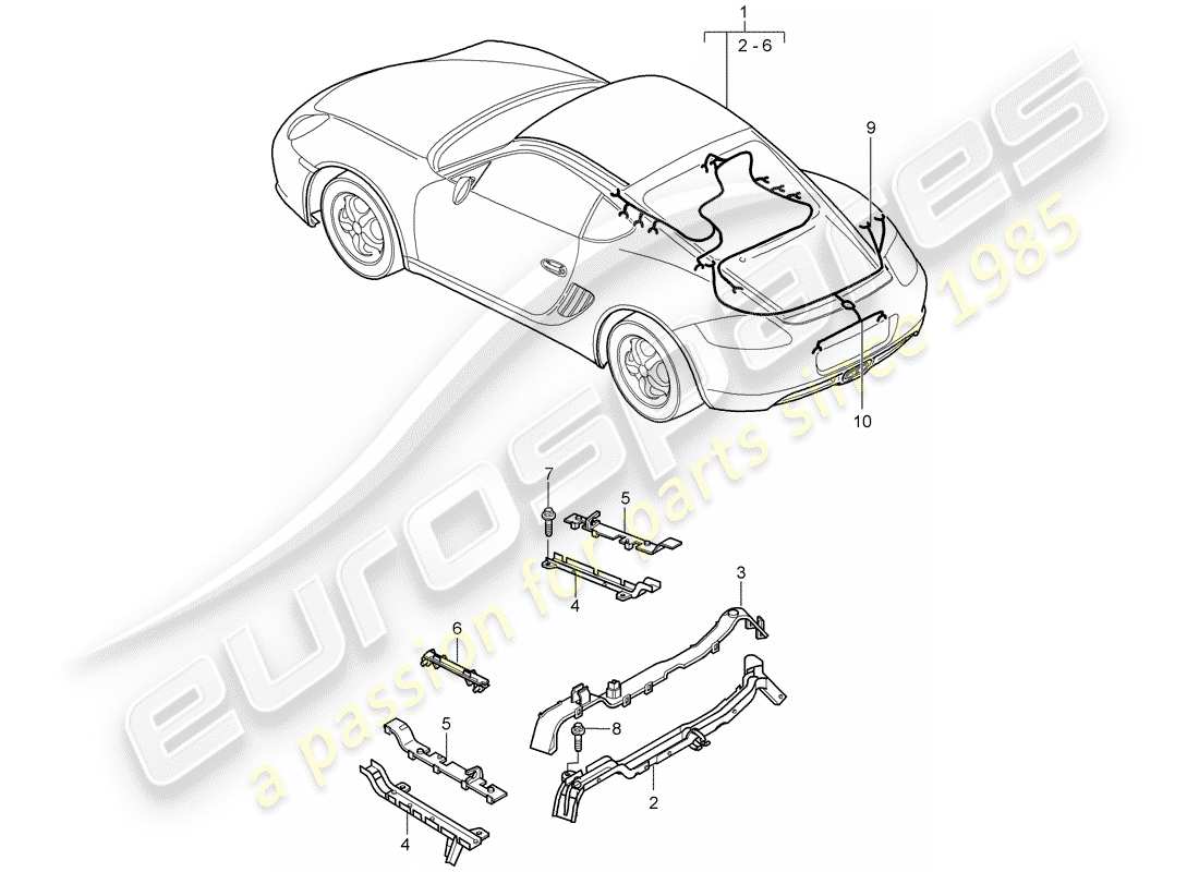 porsche 2012 (987 cayman) kabelbäume ersatzteildiagramm