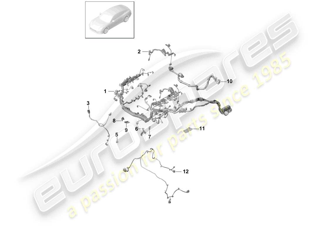 porsche 2018 (panamera 971-1) kabelbäume ersatzteildiagramm