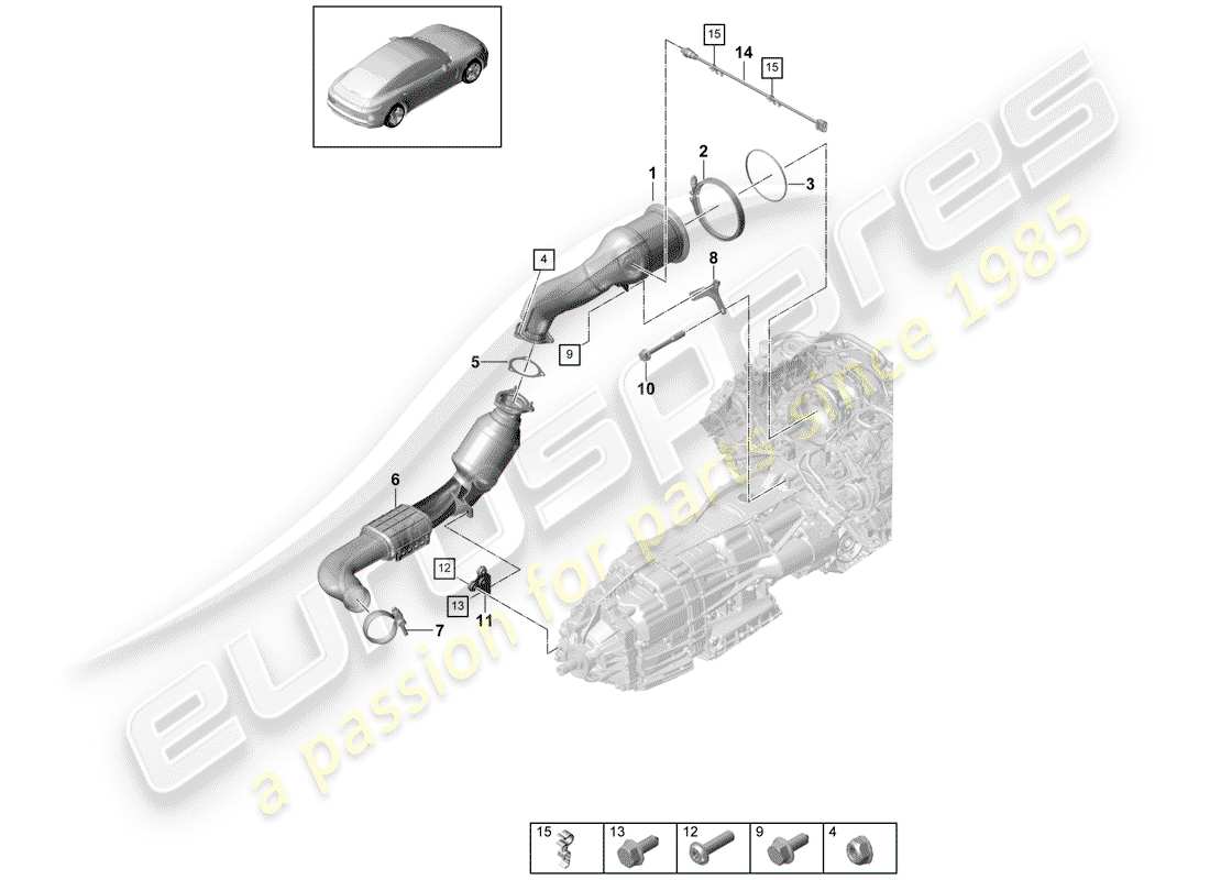 porsche 2020 (panamera 971-1) auspuffanlage teilediagramm