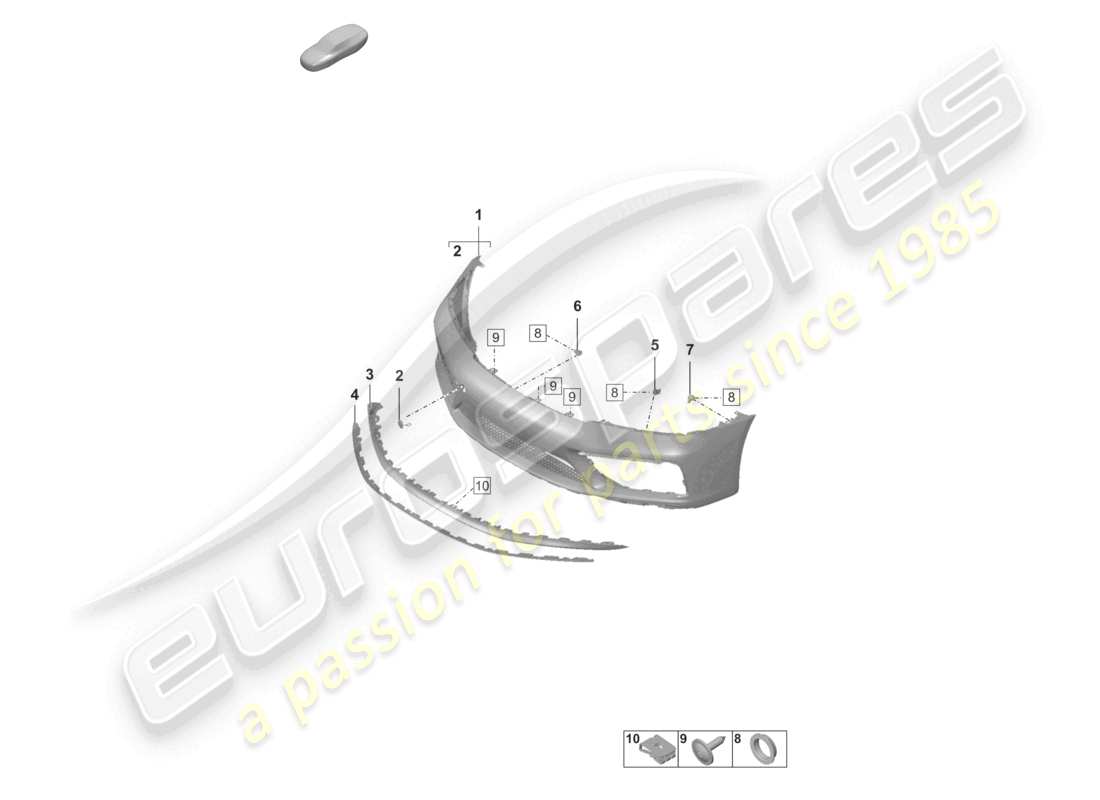 porsche 2019 (992-1) stoßstange vorne gts teilediagramm