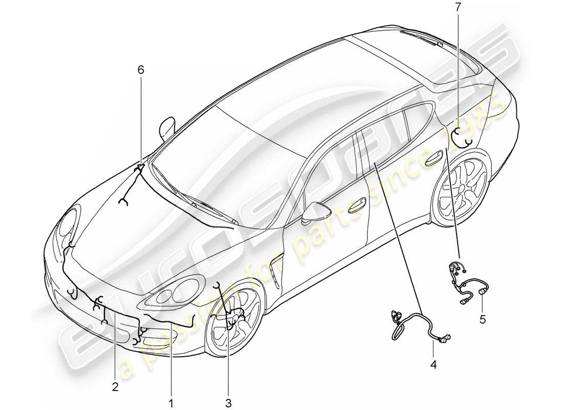 porsche 2011 (panamera 970) kabelbäume ersatzteildiagramm