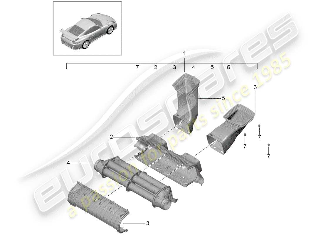 porsche 2020 (991-2 turbo) luftfilter - teilediagramm