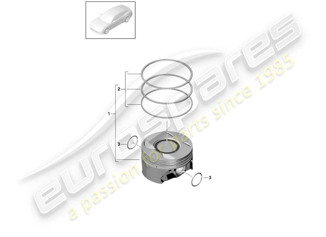 porsche 2018 (panamera 971-1) kolben-teilediagramm