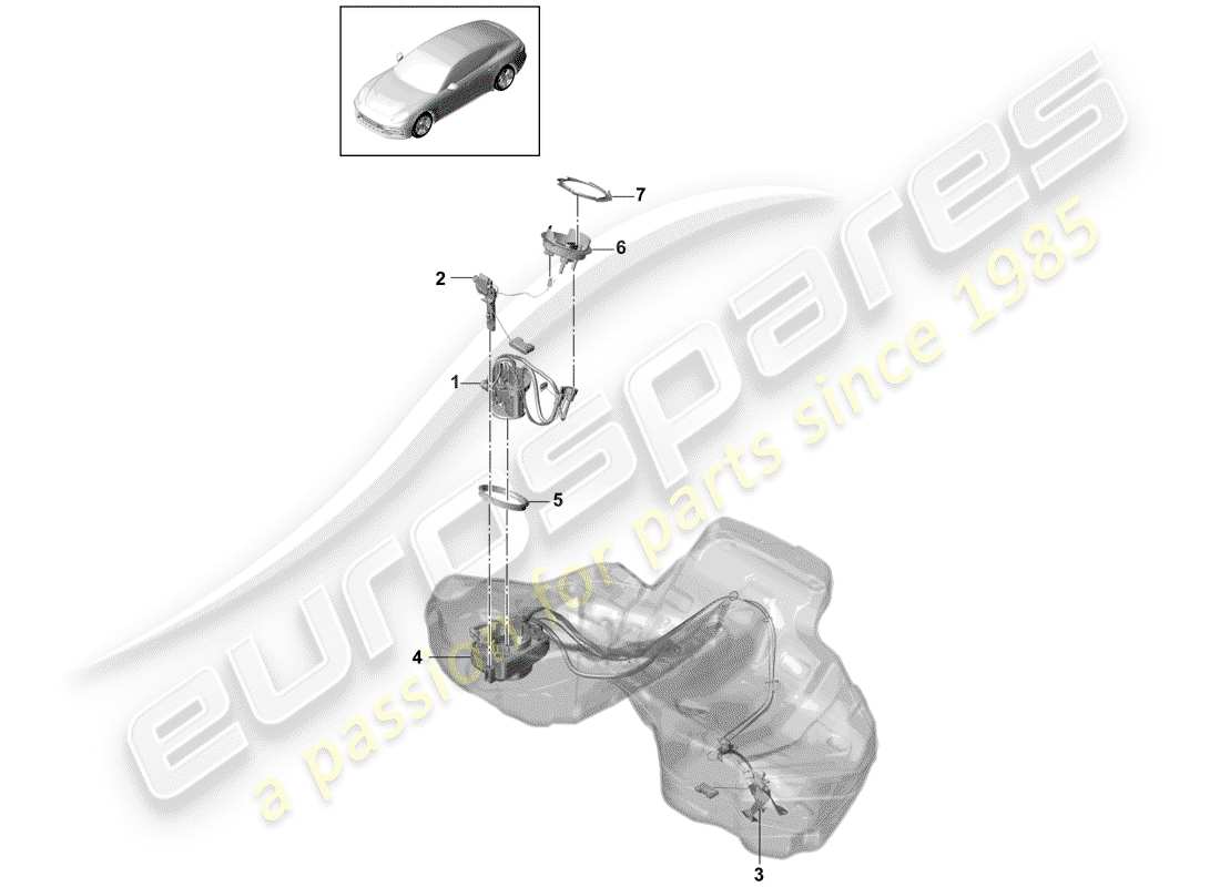 porsche 2018 (panamera 971-1) kraftstoffpumpe teilediagramm