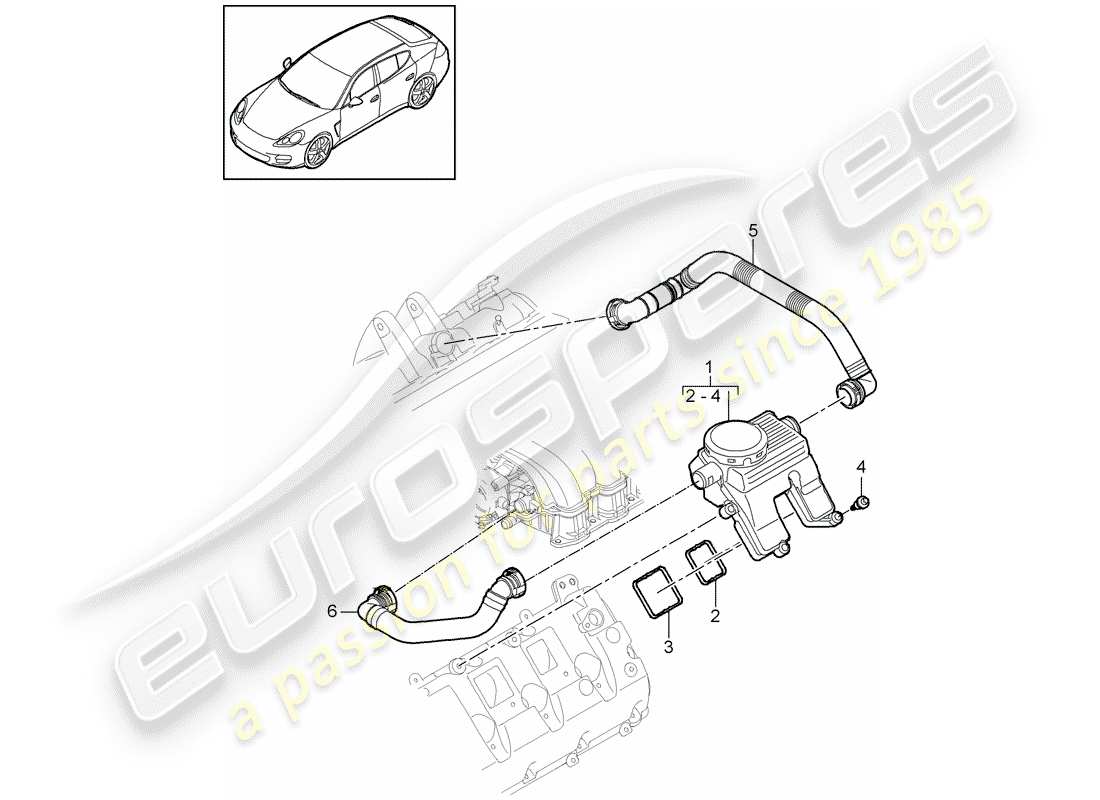 porsche 2013 (panamera 970) kurbelgehäuse-teilediagramm