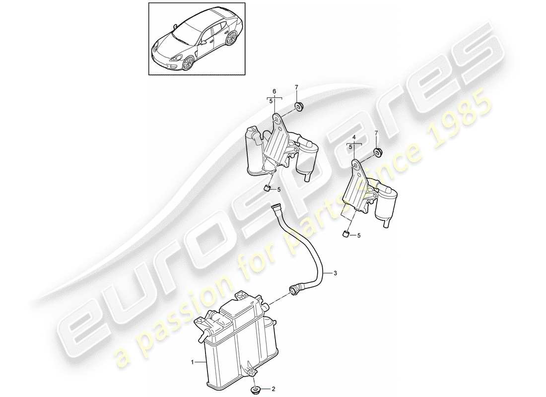 porsche 2013 (panamera 970) verdunstungsbehälter - teilediagramm