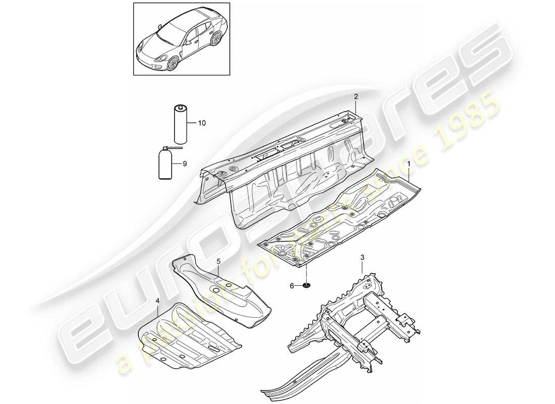 porsche 2013 (panamera 970) floor-teilediagramm