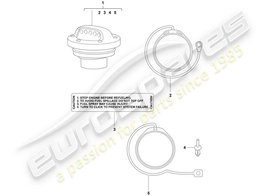 porsche 1998 (tequipment) kraftstofftankdeckel - ersatzteildiagramm