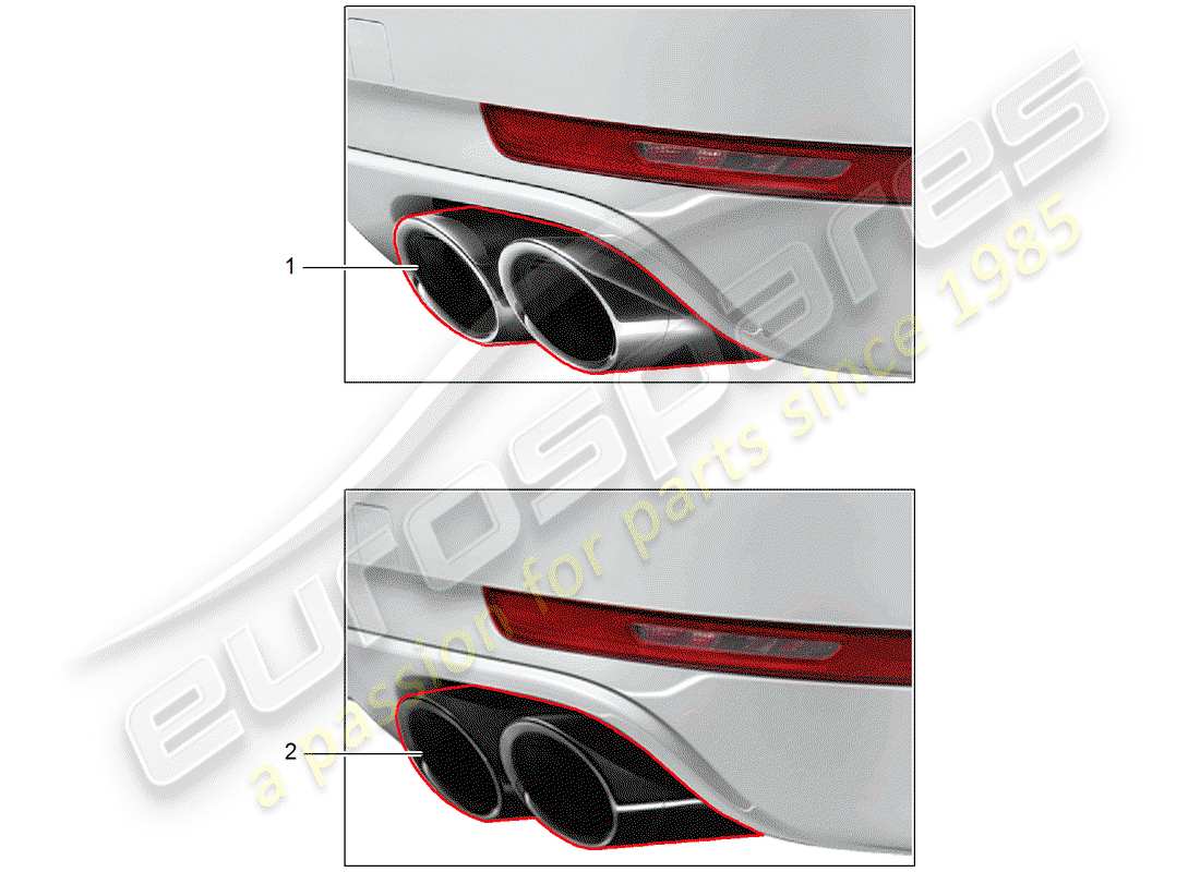 porsche 2016 (tequipment macan) tailpipe-ersatzteildiagramm