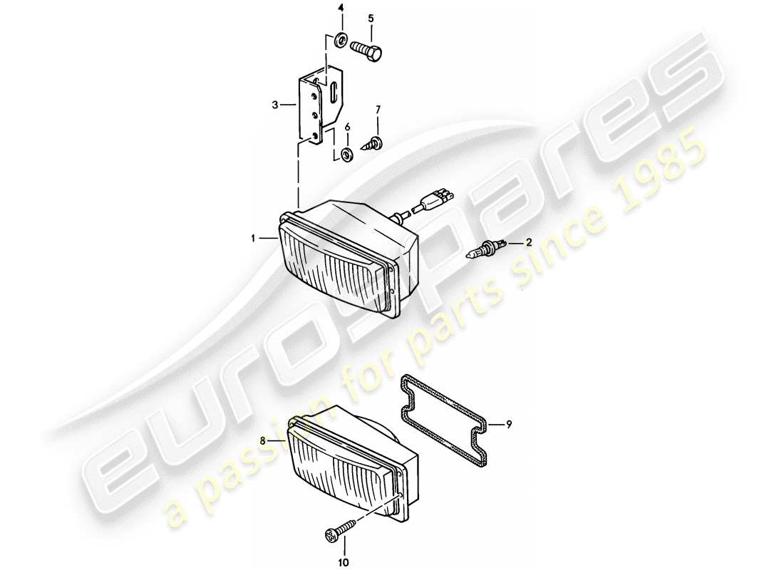 porsche 1984 (944) nebelscheinwerfer ersatzteildiagramm