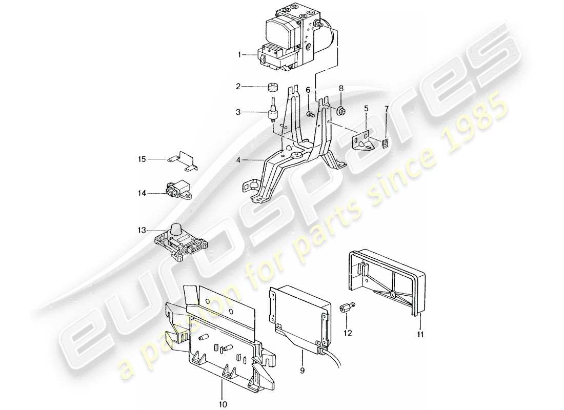 porsche 1999 (996) hydraulikaggregat - anti-blockiersystem -abs- - sensormodul ersatzteildiagramm