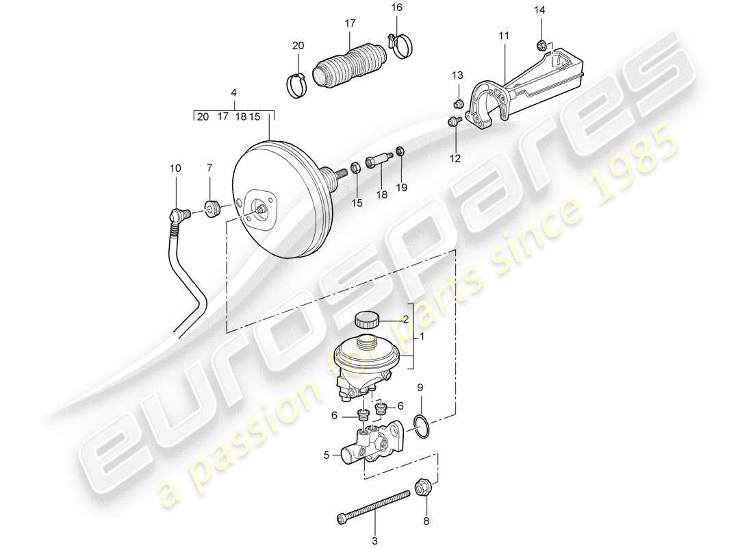 porsche 2007 (987 cayman) bremszylinder ersatzteildiagramm