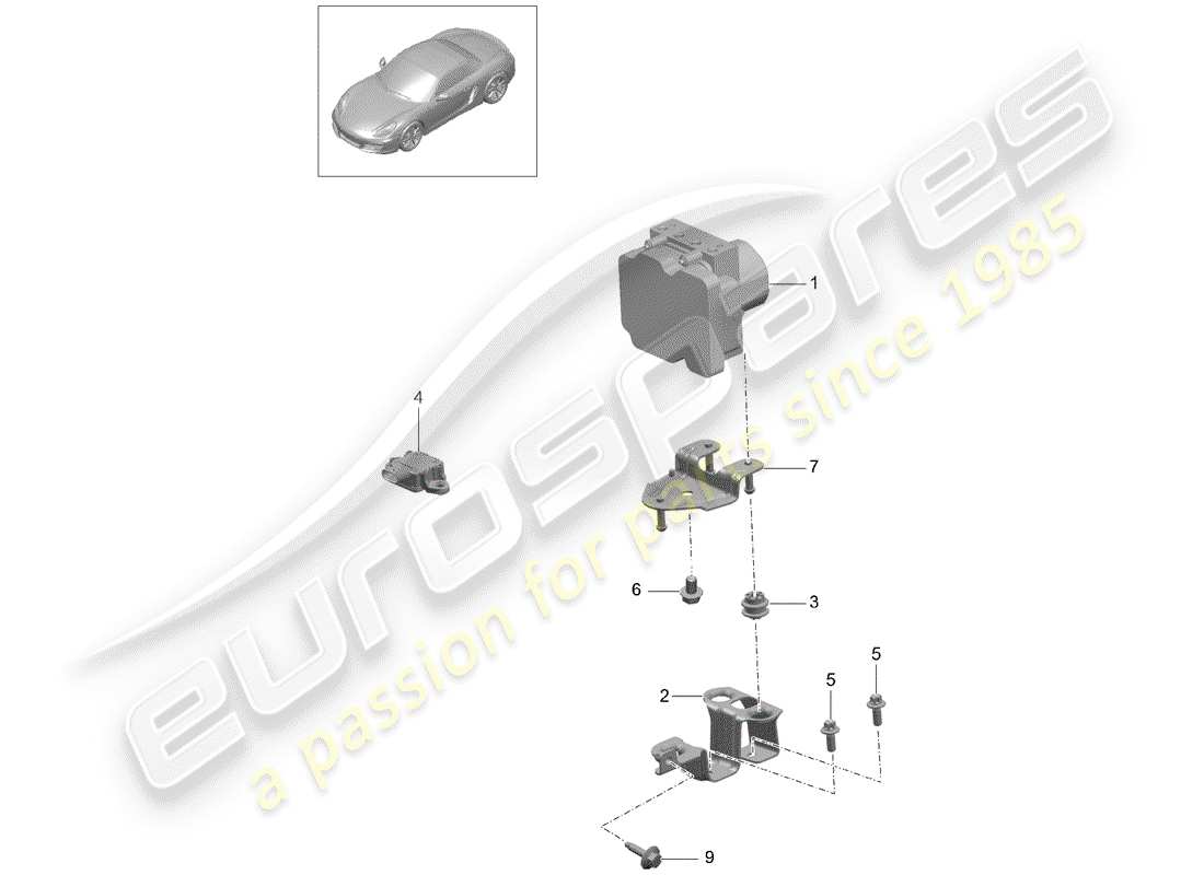 porsche 2014 (981 boxster) hydraulikeinheit ersatzteildiagramm