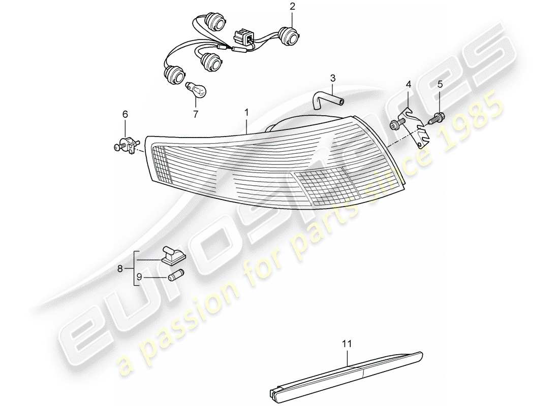 porsche 2009 997-2 turbo / gt2 rücklicht ersatzteildiagramm