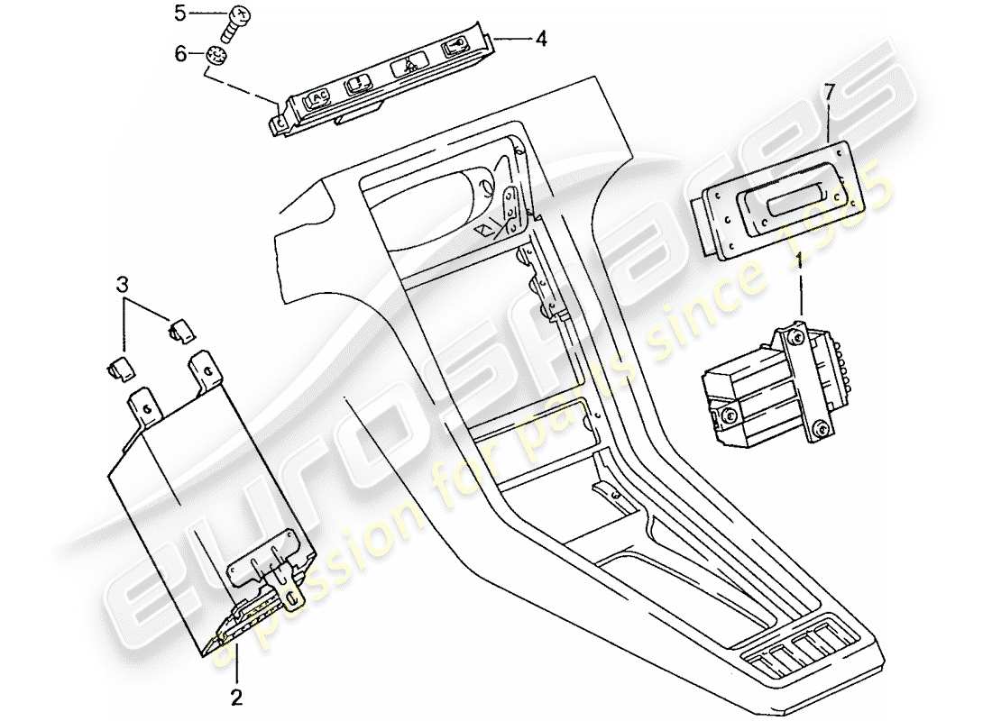 porsche 1988 (928) zentrale anzeige ersatzteildiagramm