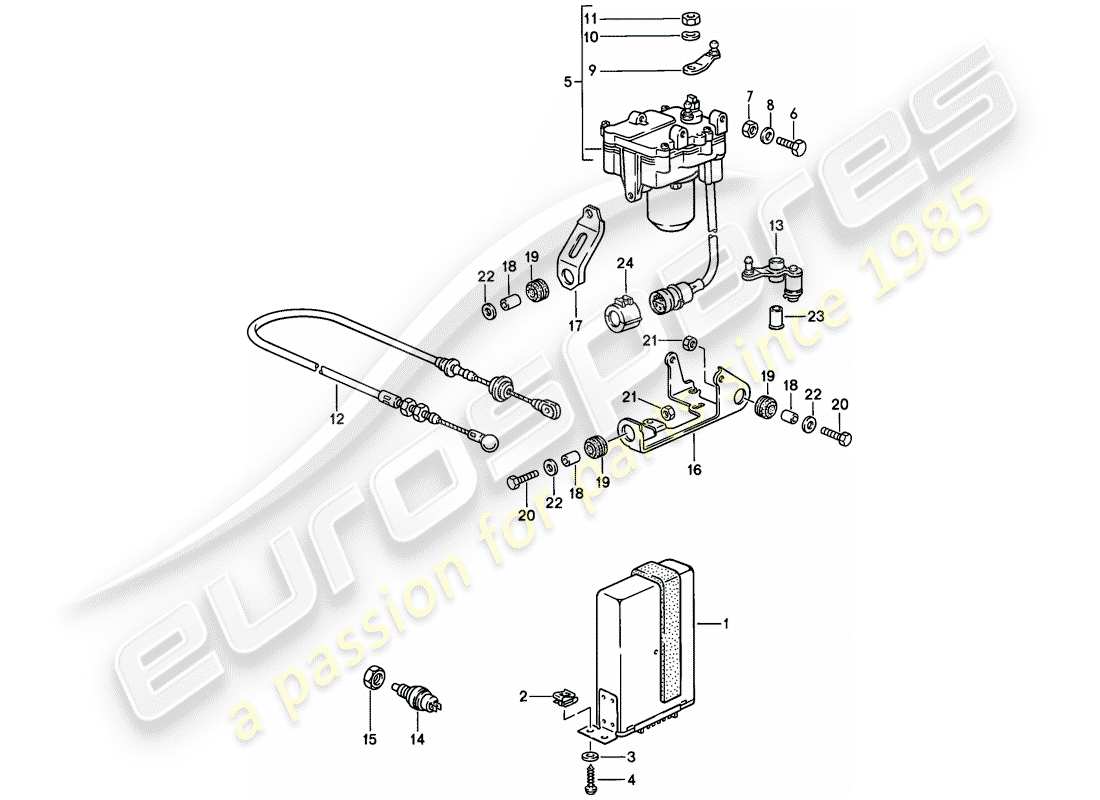 porsche 1983 (944) teilediagramm für das tempomatsystem