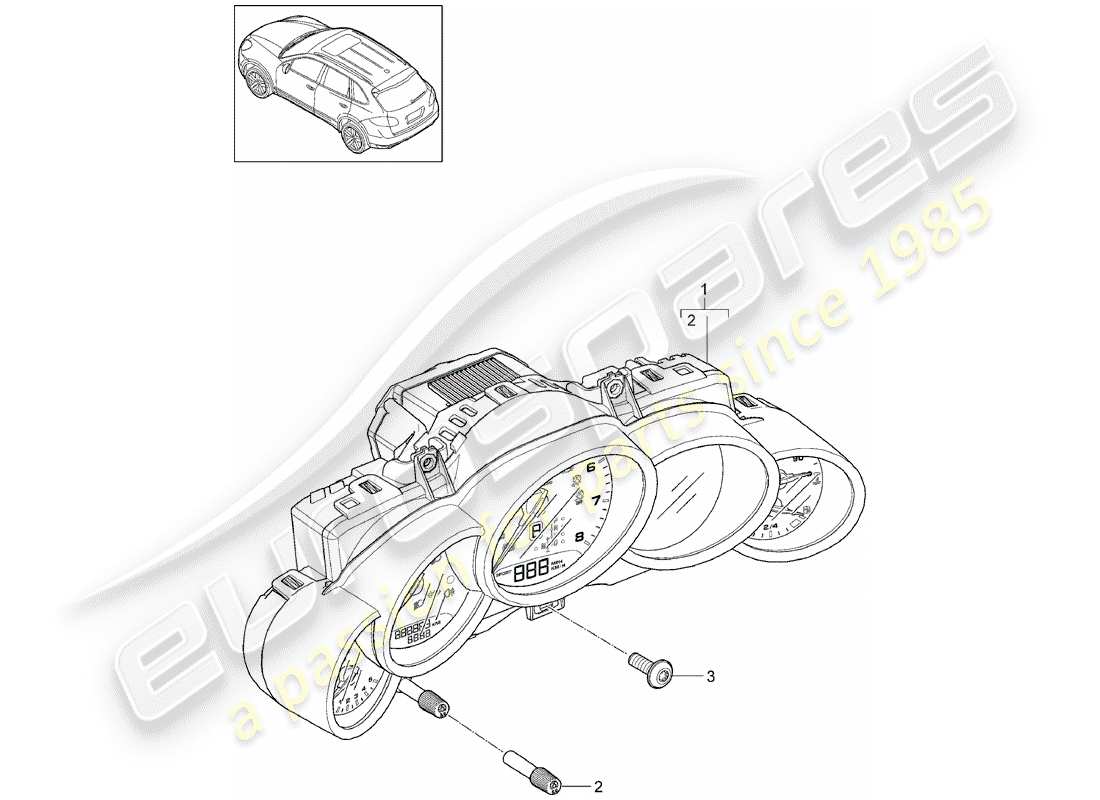 porsche 2015 (cayenne e2 92a) kombiinstrument teilediagramm