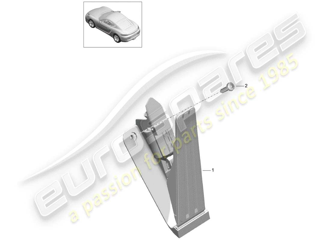 porsche 2018 (718 cayman) brems- und beschleunigungspedalbaugruppe teilediagramm