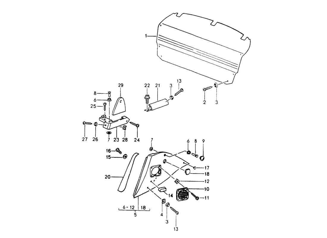 porsche 1994 (964) innenausstattung teilediagramm