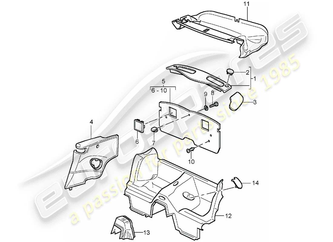 porsche 2005 (996 turbo / gt2) trims - d - mj 2004>> ersatzteildiagramm