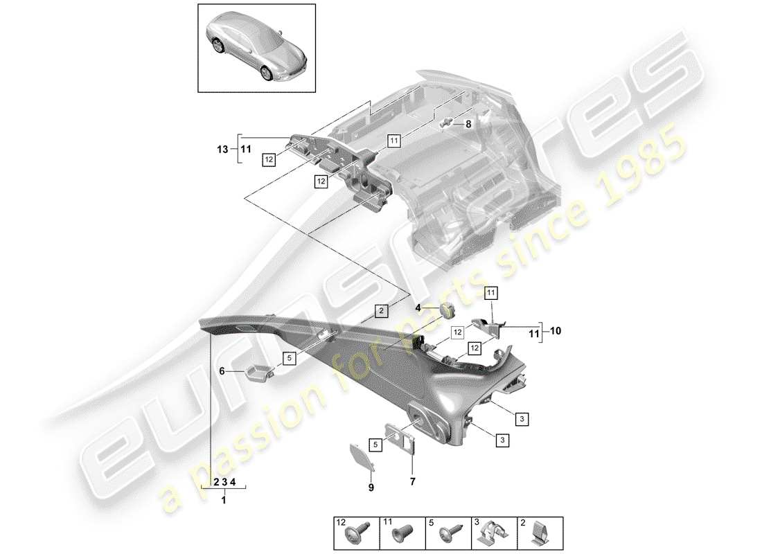 porsche 2017 (panamera 971-1) trims-teilediagramm