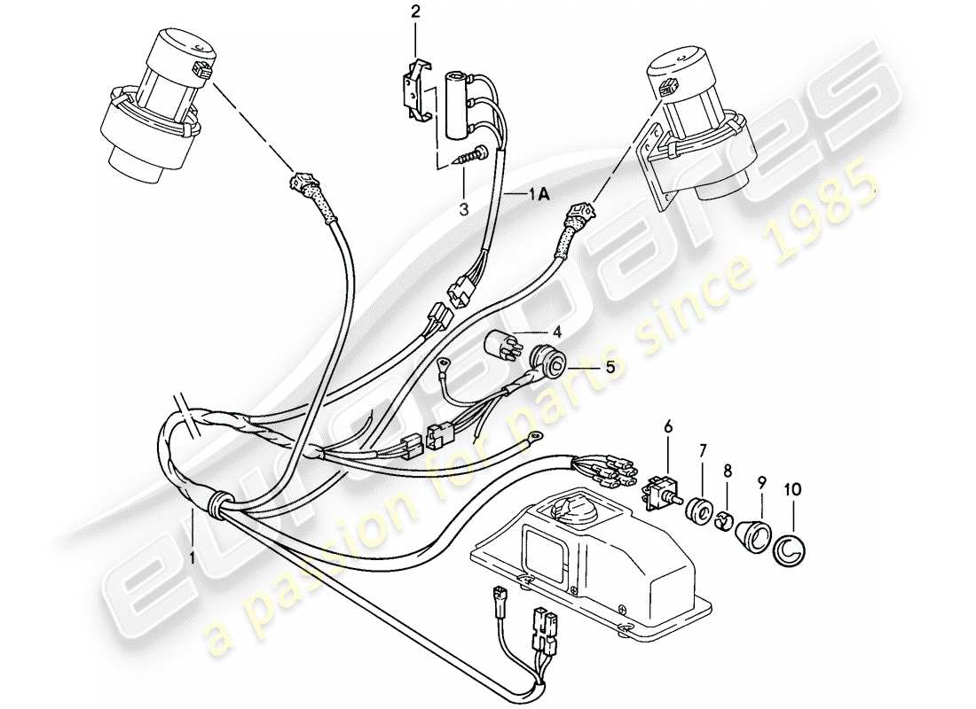 porsche 1986 (911) heizsystem 2 teilediagramm