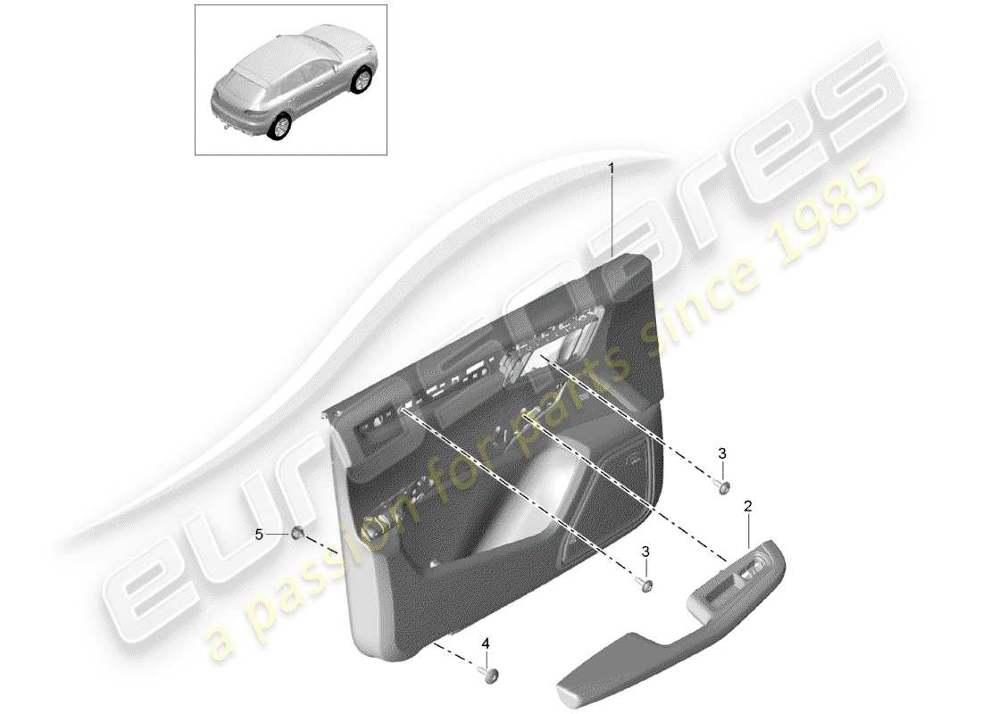 porsche 2016 (macan) türplatte teilediagramm