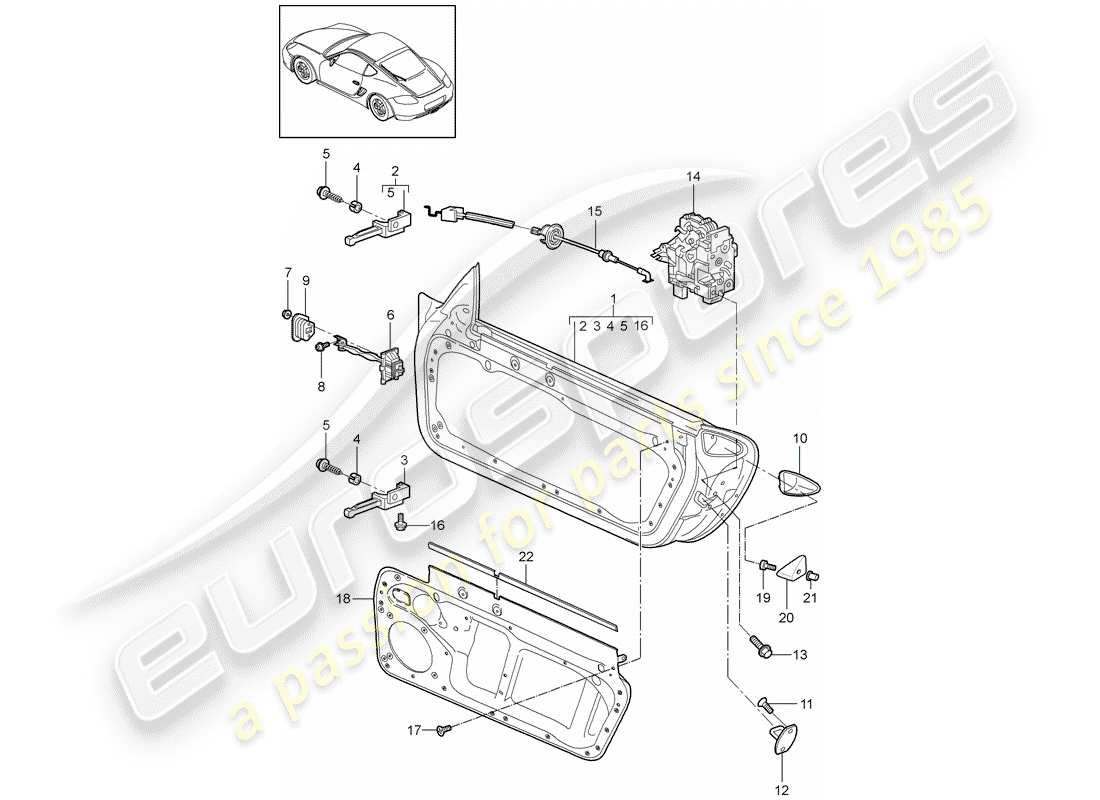 porsche 2011 (987 cayman) türschale teilediagramm