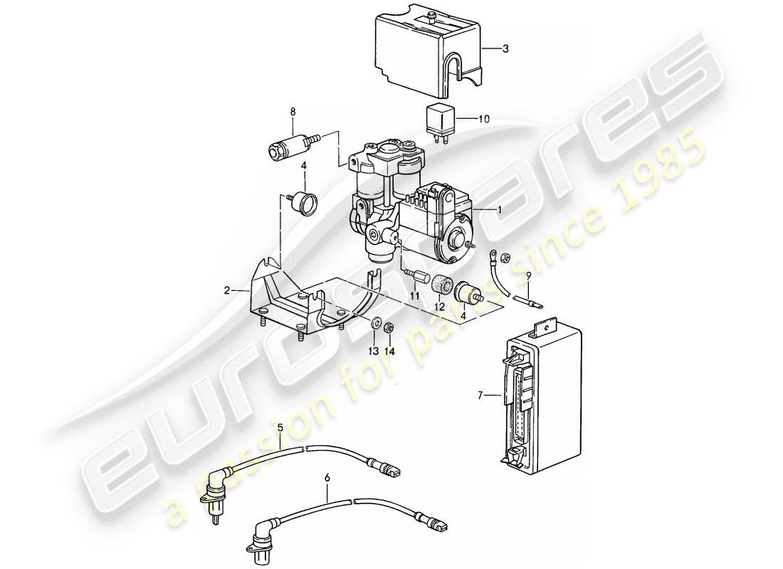porsche 1993 (968) hydraulikaggregat - anti-blockiersystem -abs- ersatzteildiagramm