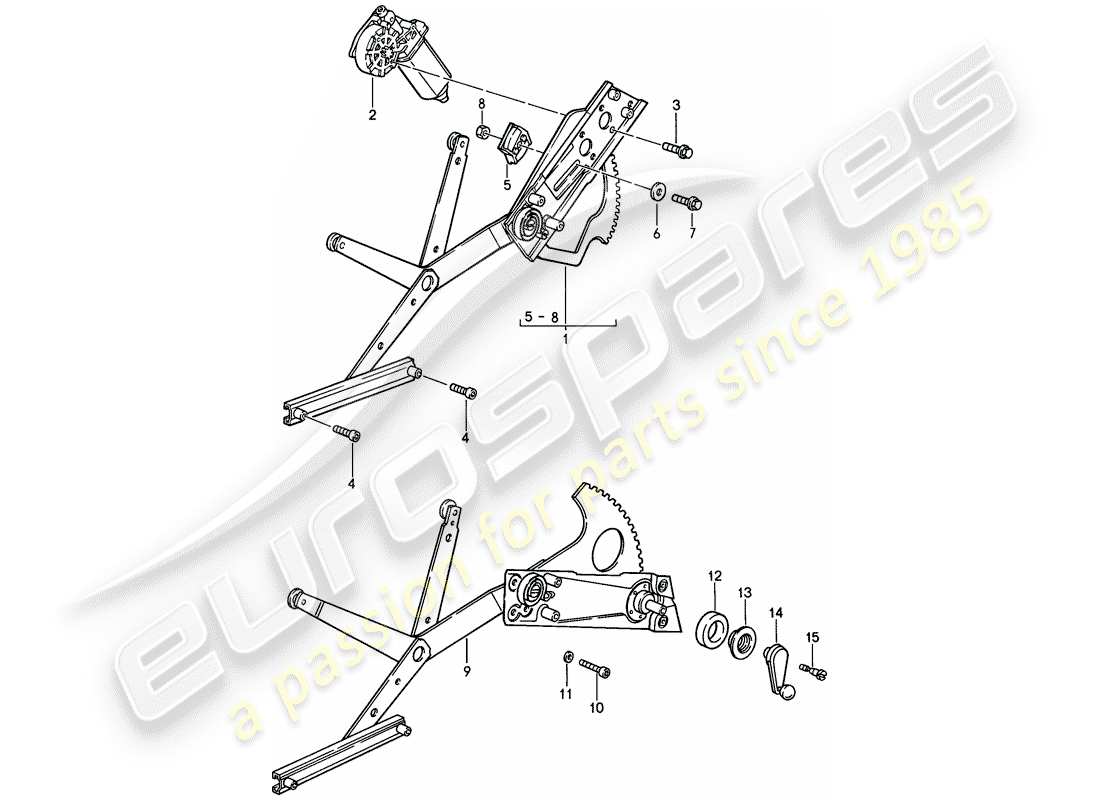porsche 1987 (911) fensterheber teilediagramm