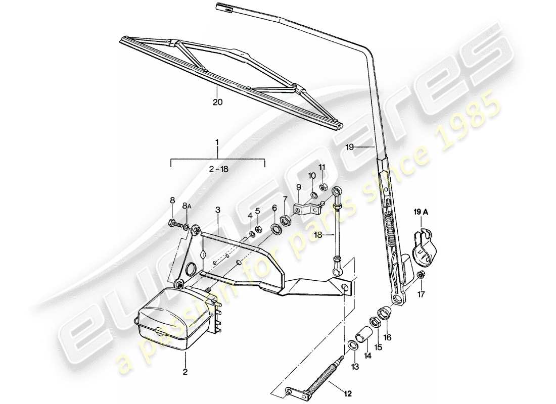 porsche 1979 (911) heckscheibenwischer teilediagramm