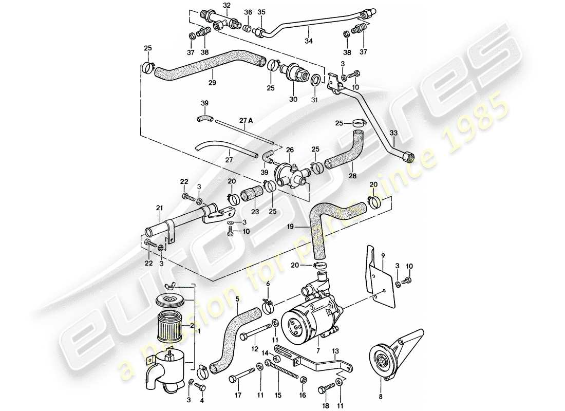 porsche 1986 (928) lufteinspritzung ersatzteildiagramm