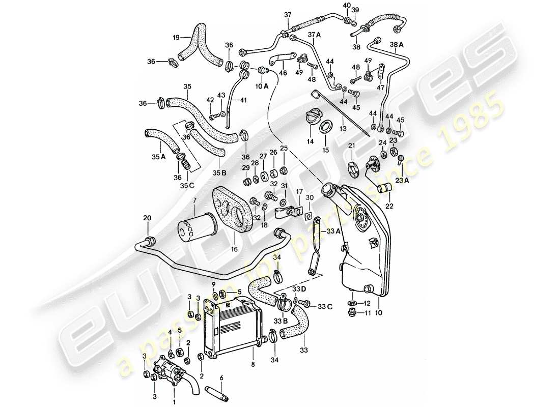 porsche 1982 (911) motorschmierung teilediagramm