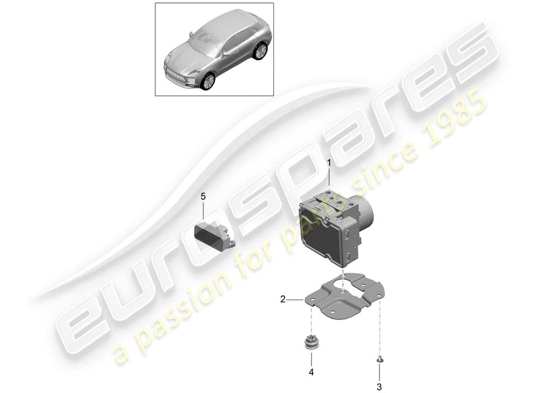 porsche 2019 (macan) hydraulikeinheit ersatzteildiagramm