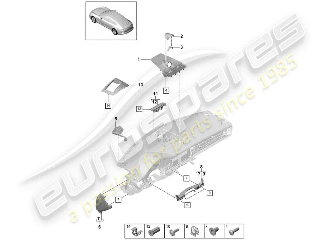 porsche 2018 (panamera 971-1) zubehör teilediagramm