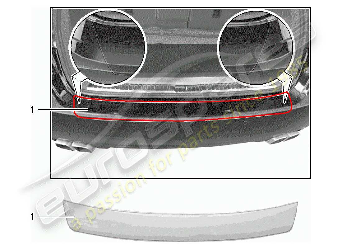 porsche 2015 (tequipment cayenne) ladekantenschutz ersatzteildiagramm