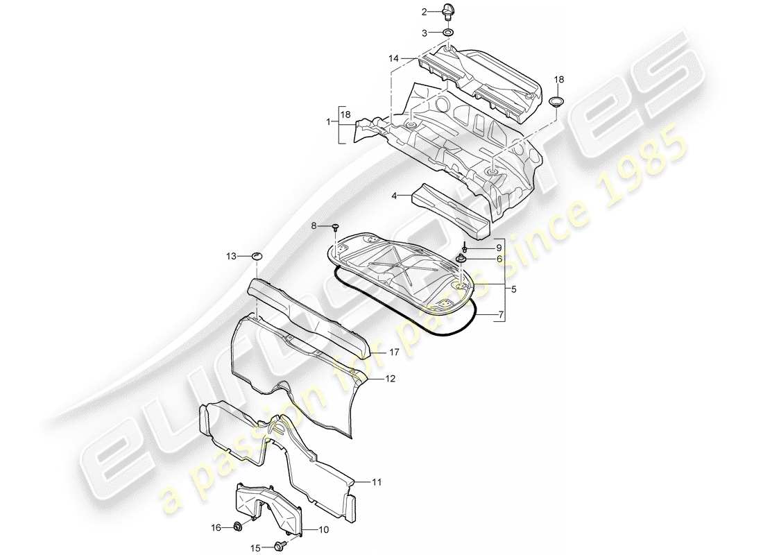 porsche 2010 (987 boxster) trims-teilediagramm