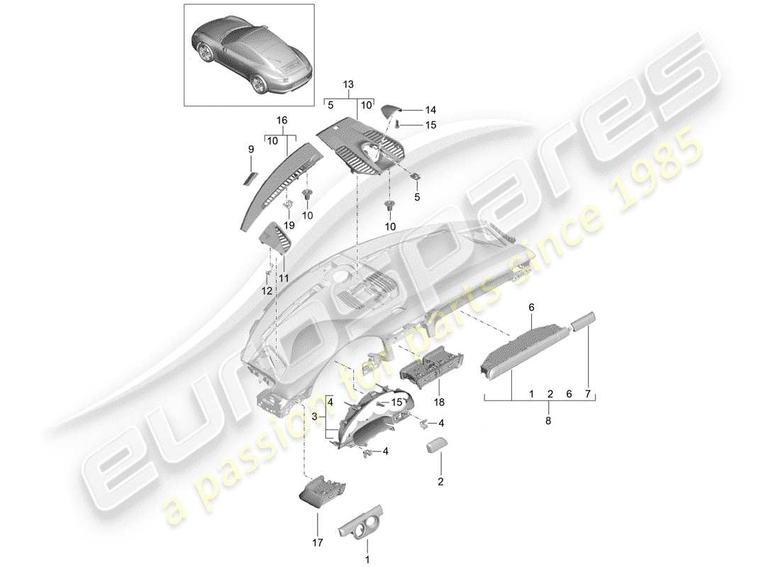 porsche 2016 (991-1) zubehör teilediagramm