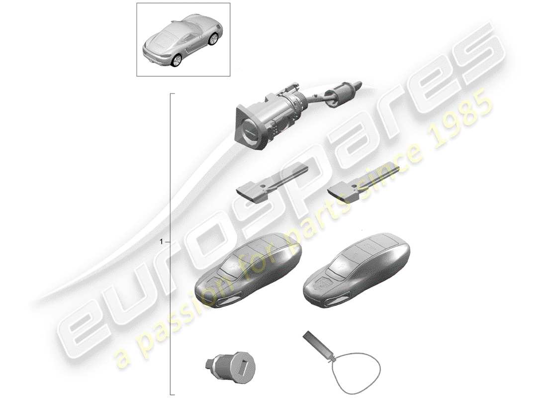 porsche 2020 (718 cayman) reparatursatz ersatzteildiagramm