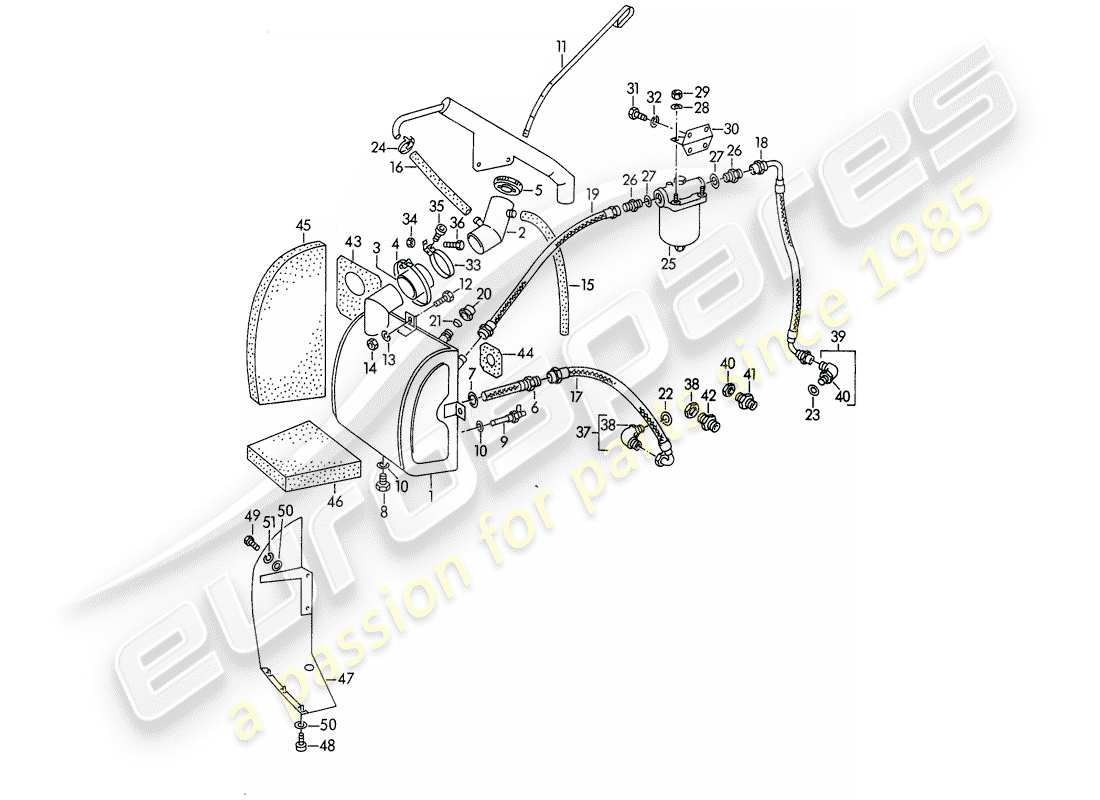 porsche 1954 (356/356a) ölbehälter - m 90 501 >> 91 000 ersatzteildiagramm