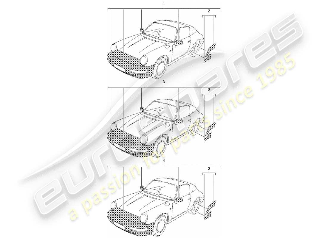 porsche 1956 (accessories) steinschutzfolie ersatzteilübersicht