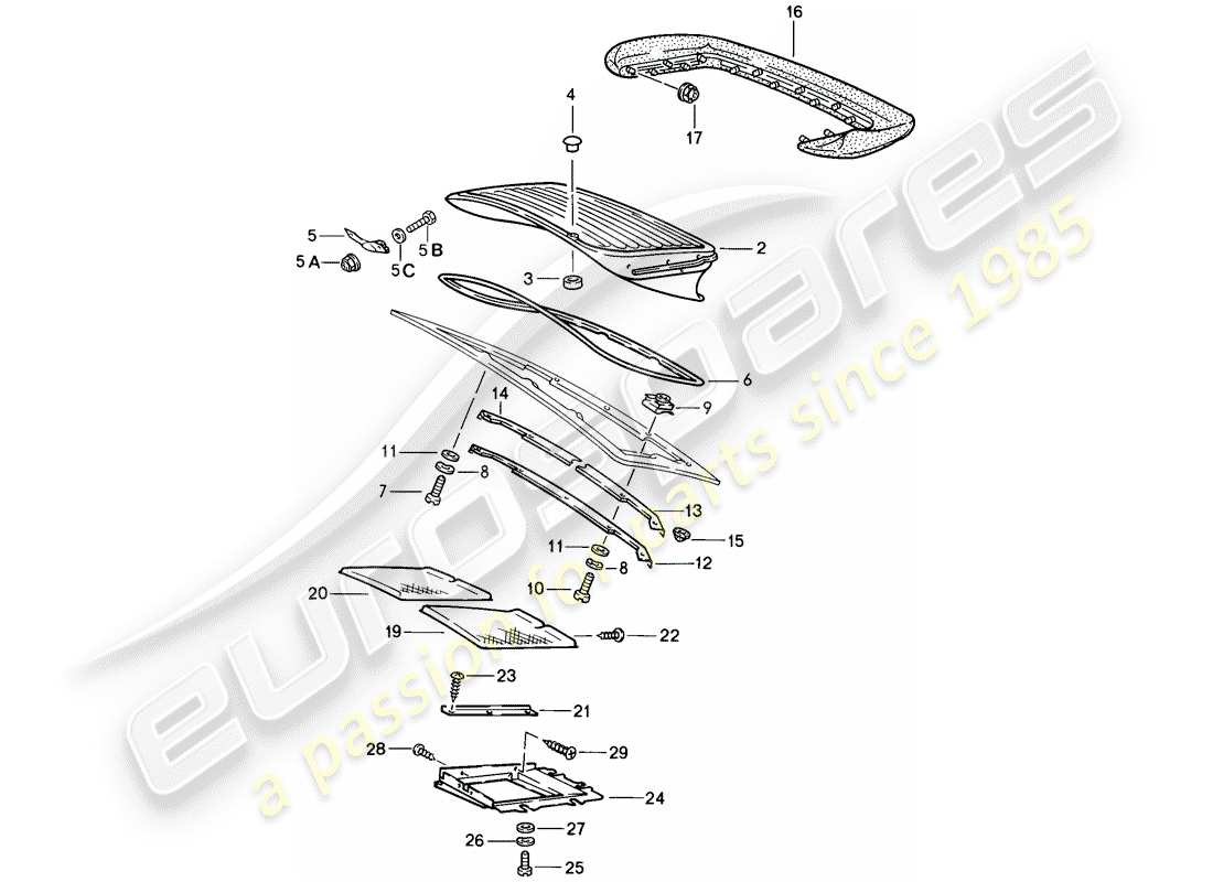 porsche 1989 (911) heckspoiler teilediagramm