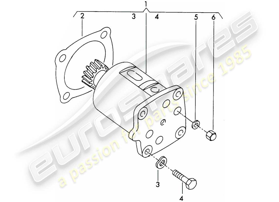 porsche 1965 (356b/356c) ölpumpe ersatzteildiagramm