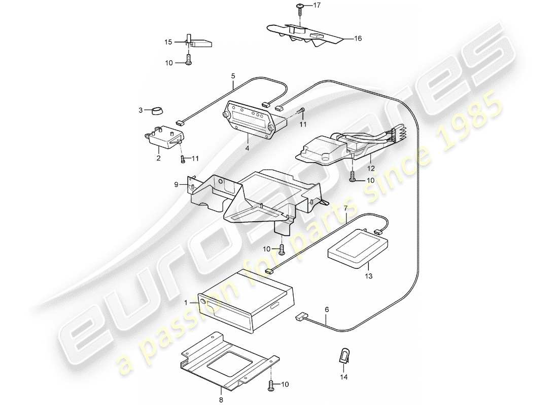 porsche 2004 (carrera gt) radioeinheit - navigationssystem - telefon ersatzteildiagramm