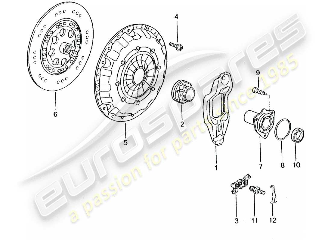 porsche 2001 (986 boxster) kupplung teilediagramm