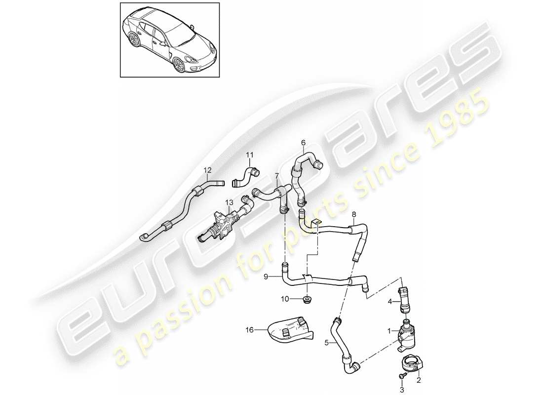 porsche 2012 (panamera 970) heissluftleitung ersatzteildiagramm