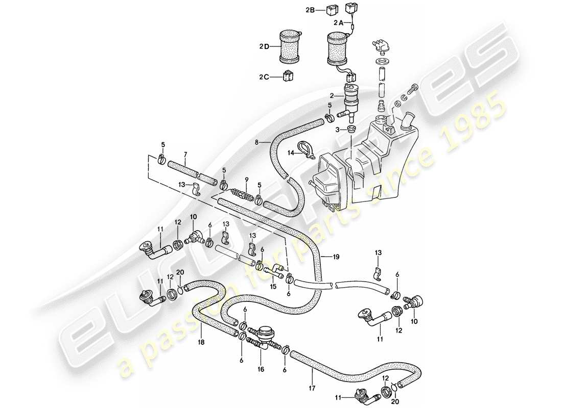porsche 1986 (911) scheibe teilediagramm