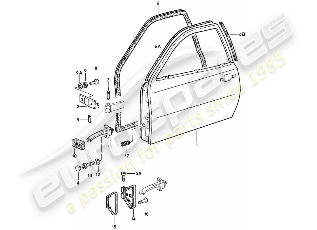 porsche 1978 (924) door-teilediagramm