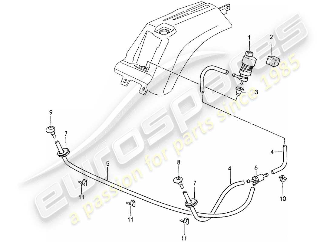 porsche 1994 (993) scheibe teilediagramm