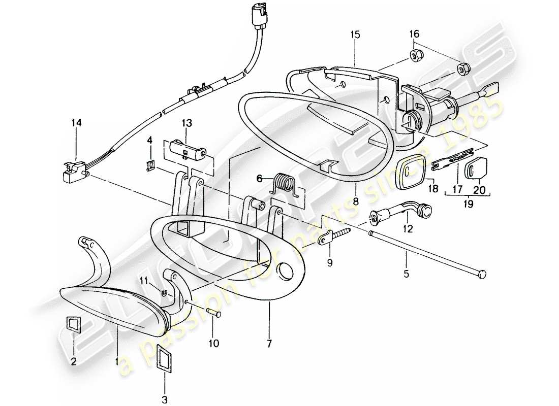 porsche 2003 (996) griff ersatzteildiagramm